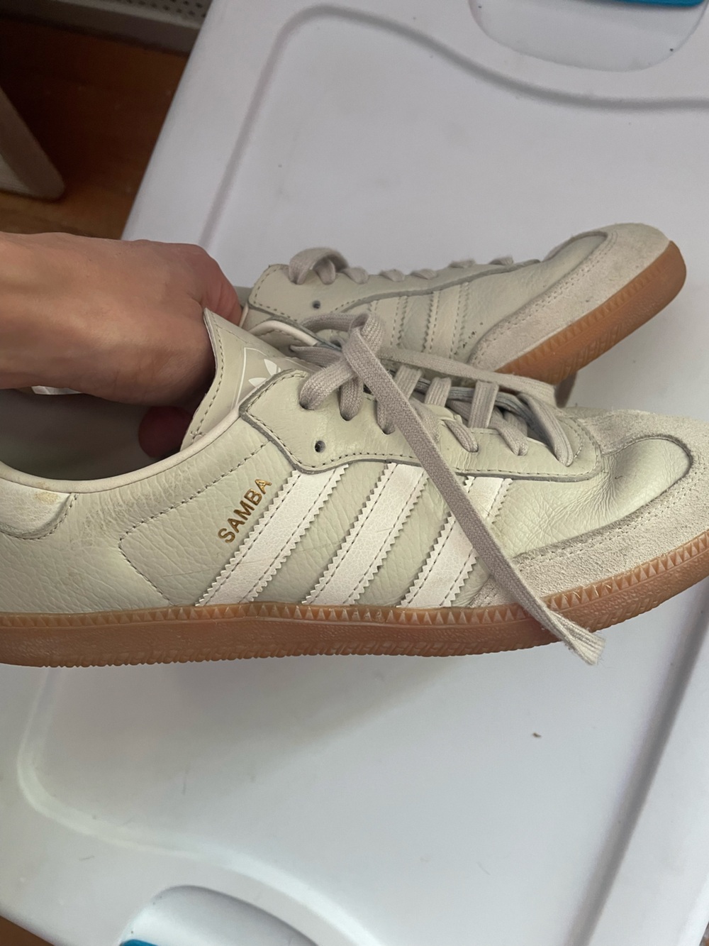 adidas Samba Sneakers in tan/white